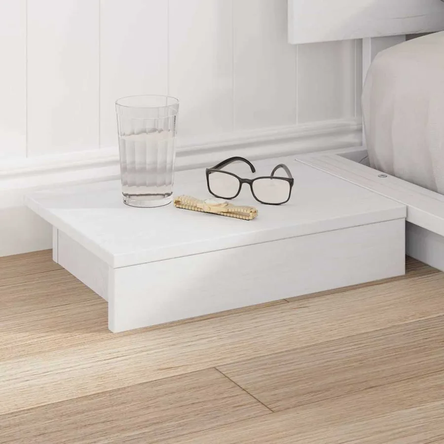 Cadre de lit Blanc 150 x 200 cm bois - 3