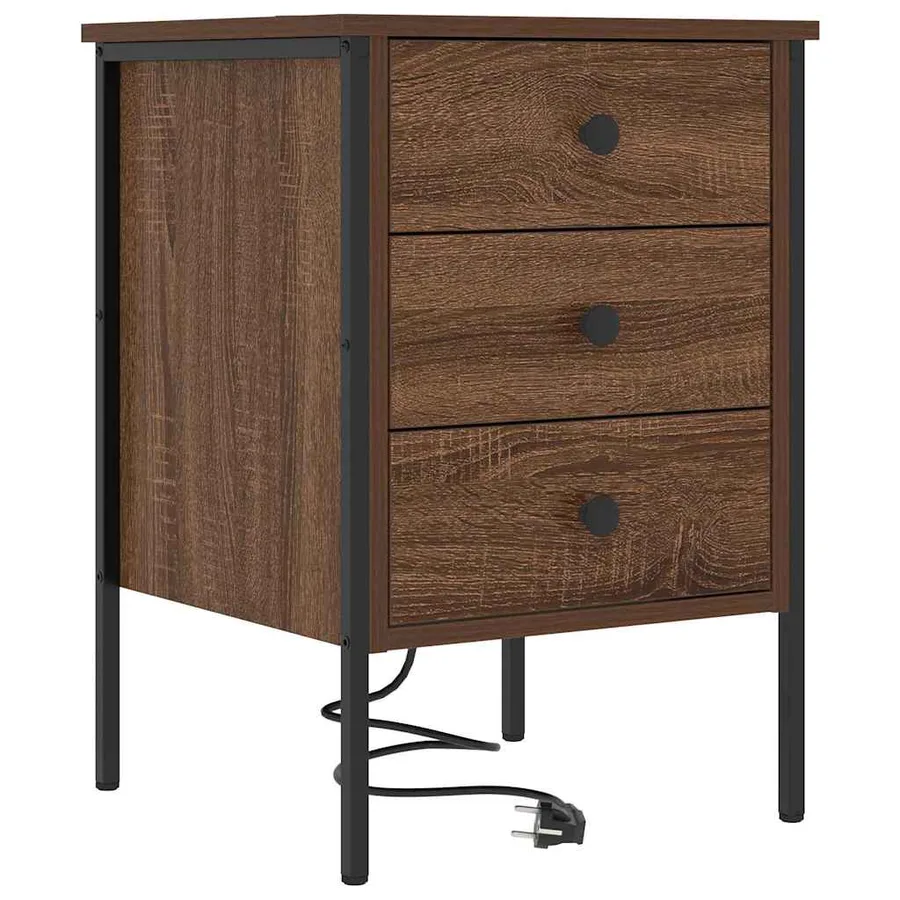 Cabinet de chevet avec tiroir 2 pcs Chêne brun 42 x 41 x 61 cm - 5
