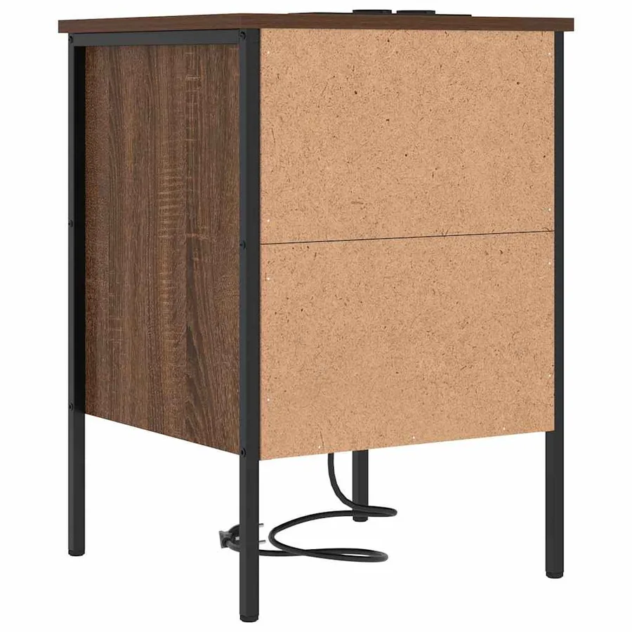 Cabinet de chevet avec tiroir 2 pcs Chêne brun 42 x 41 x 61 cm - 9