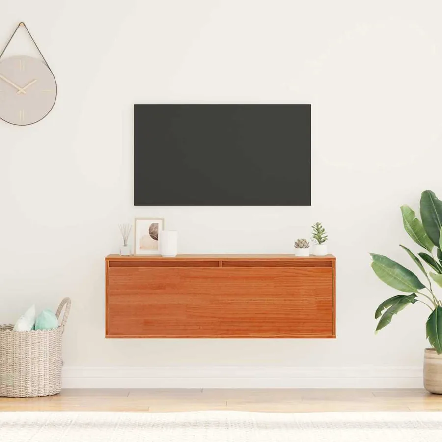 Meuble mural Cire marron 100 x 30 x 35 cm Bois de pin massif