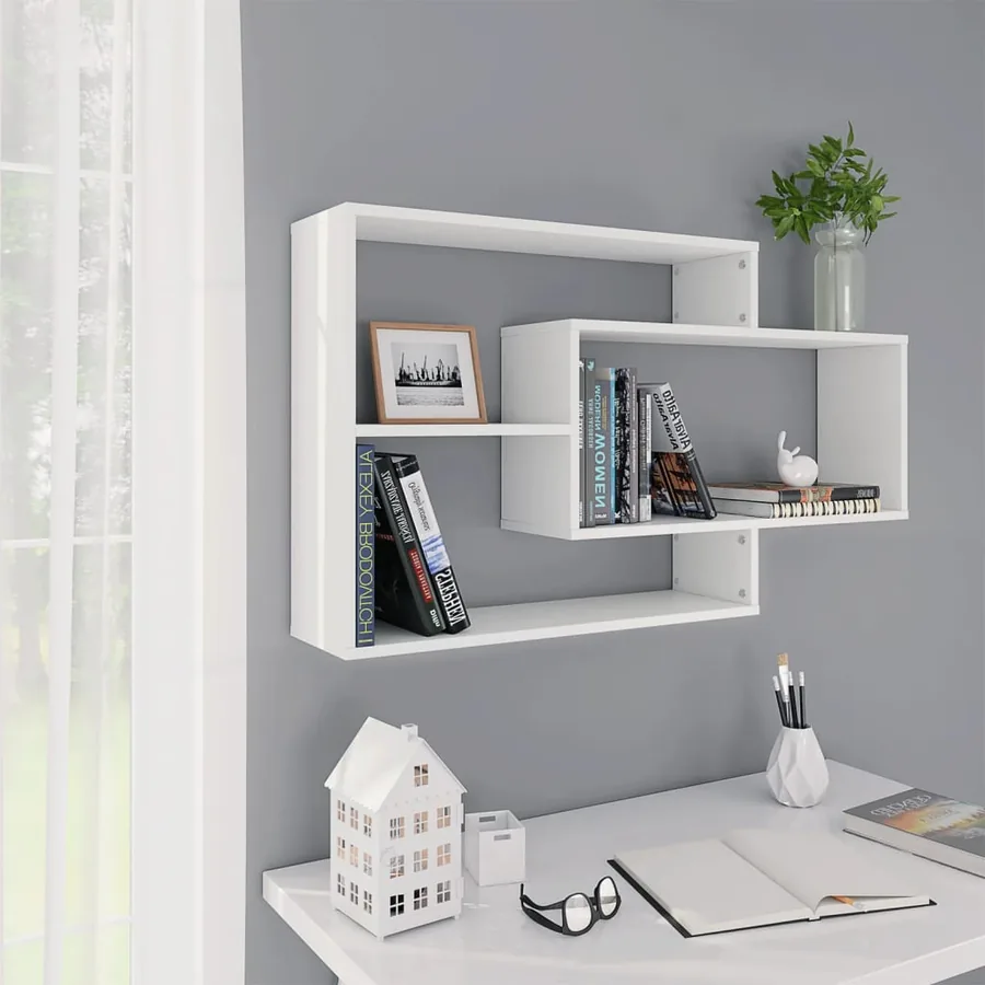 Wall Shelves White 104x20x58.5 cm Engineered Wood