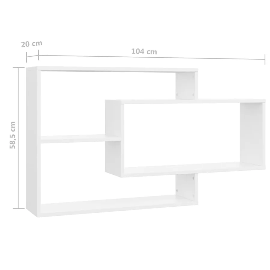 Wall Shelves White 104x20x58.5 cm Engineered Wood - 6