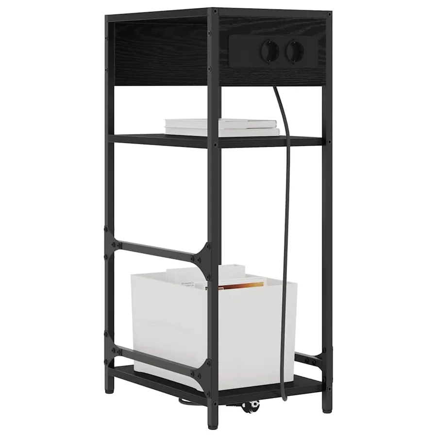 Cabinet de chevet Chêne noir 40 x 27 x 76 cm Bois d'ingénierie - 3