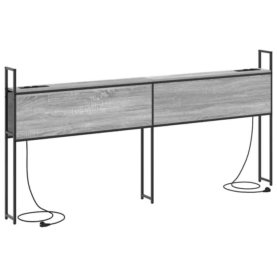 Headboard de Rangement avec Station de Charge Sonoma gris - 2