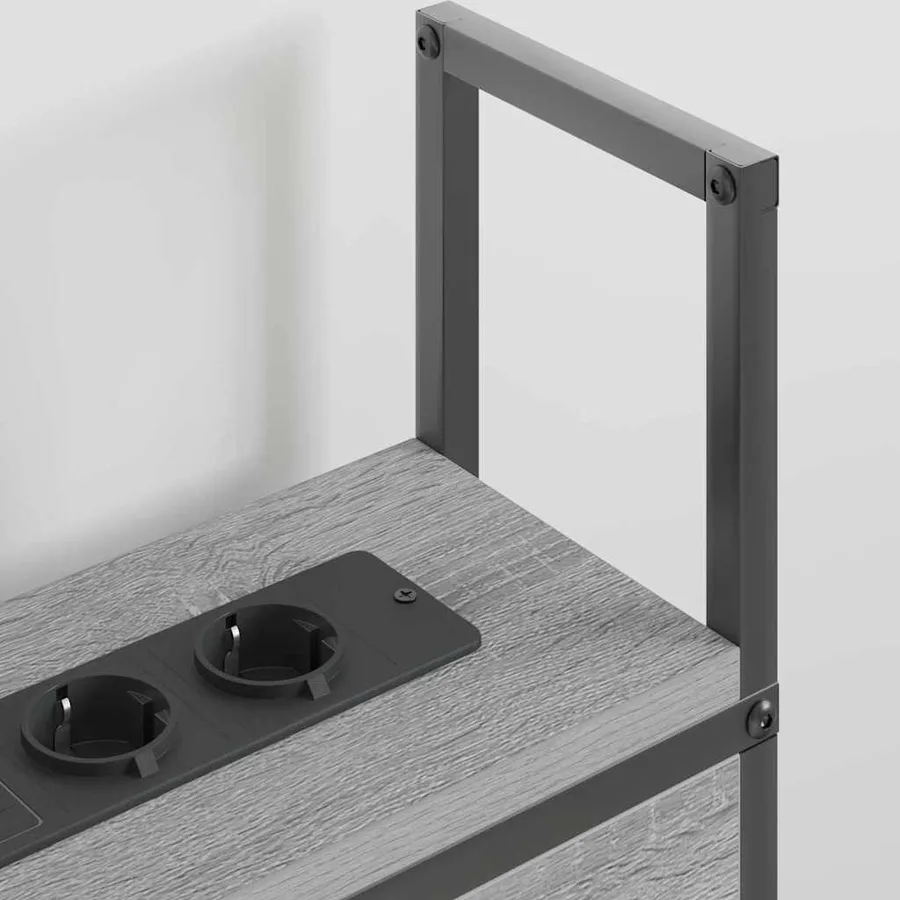 Headboard de Rangement avec Station de Charge Sonoma gris - 4