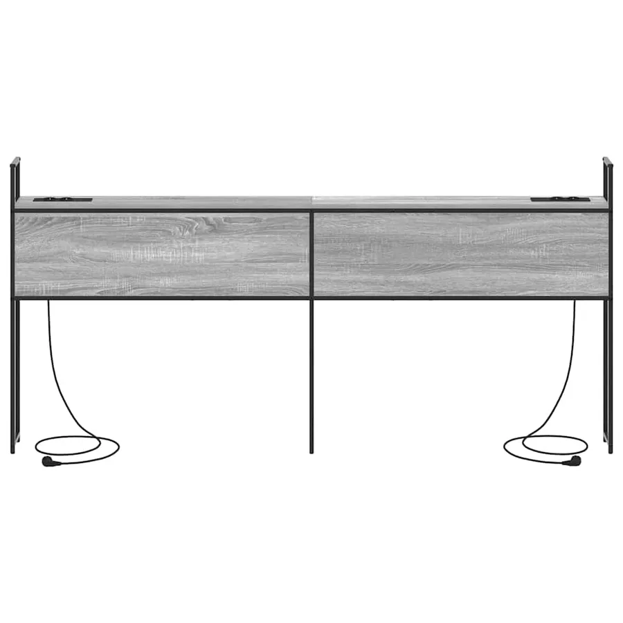 Headboard de Rangement avec Station de Charge Sonoma gris - 5
