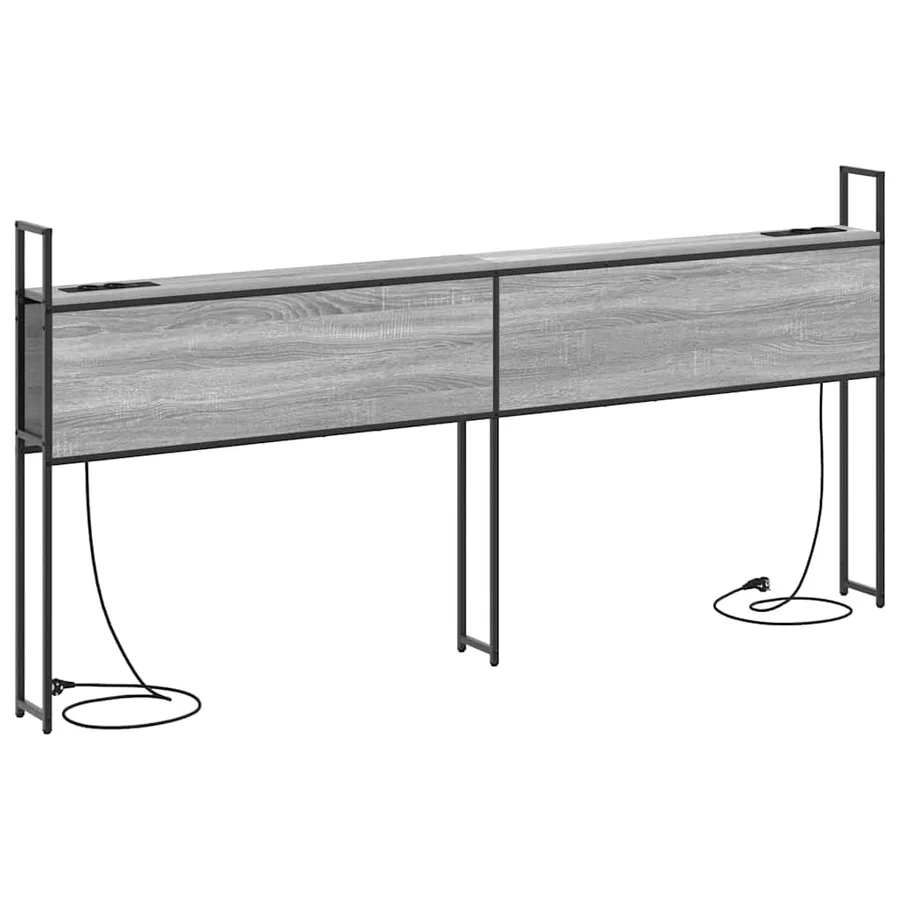 Headboard de Rangement avec Station de Charge Sonoma gris - 7