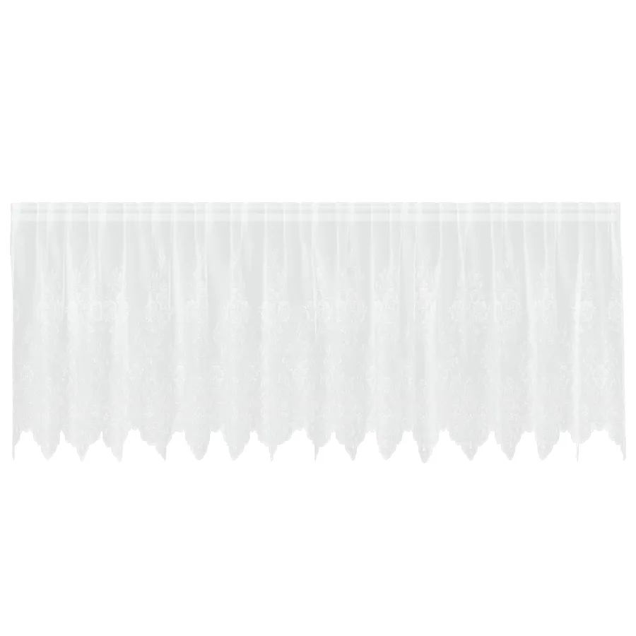 Rideau en Dentelle Floral Blanc 100 x 400 cm Polyester - 2