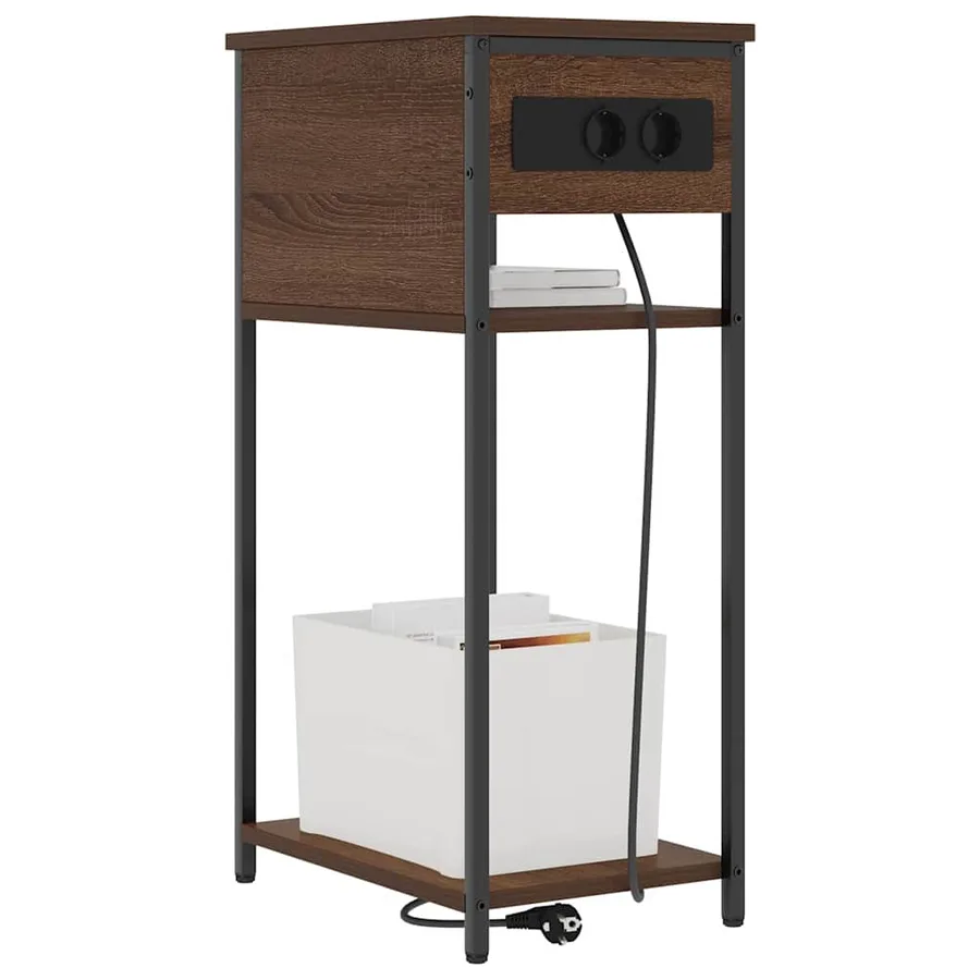 Cabinet de chevet Chêne brun 41 x 28 x 76 cm Bois d'ingénierie - 3