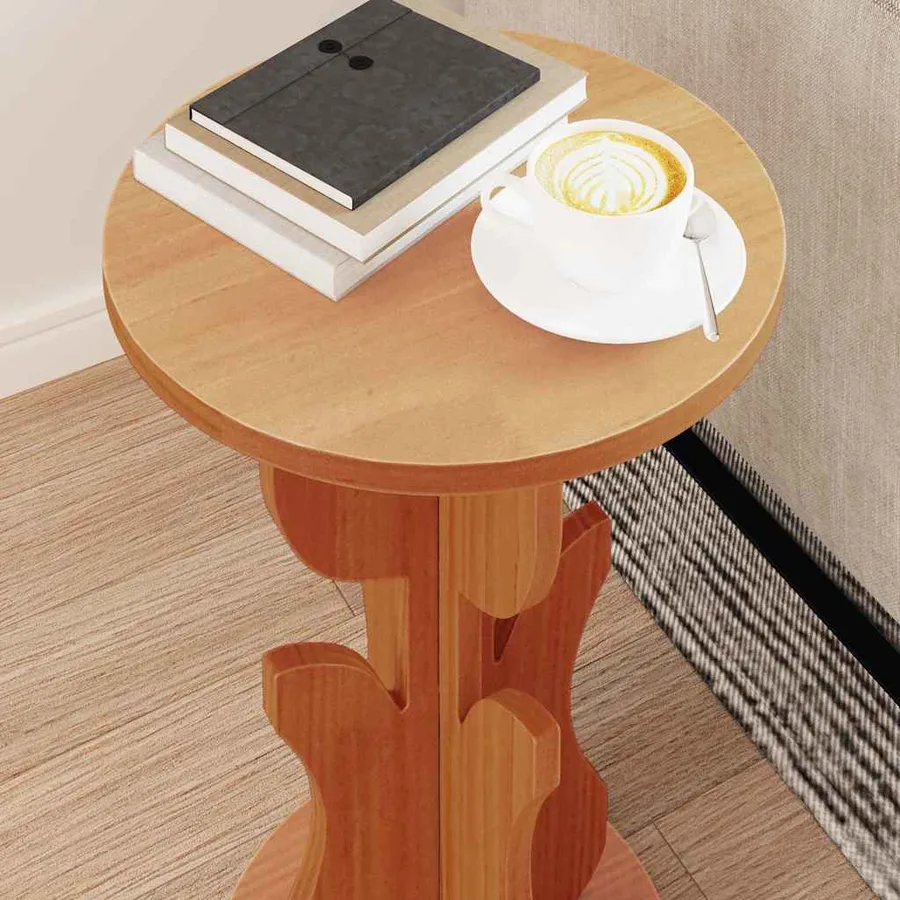 Table basse Brun cire 39,5 x 39,5 x 53,5 cm Bois massif en pin - 4