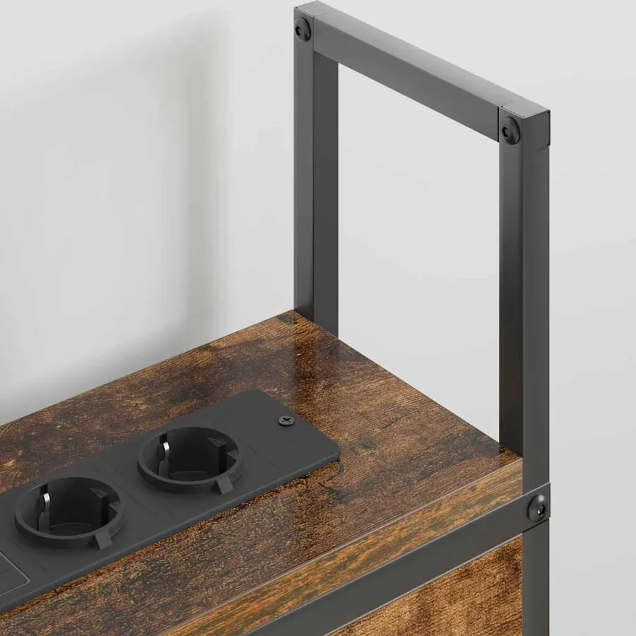 Headboard de Rangement avec Station de Charge Chêne fumé - 4