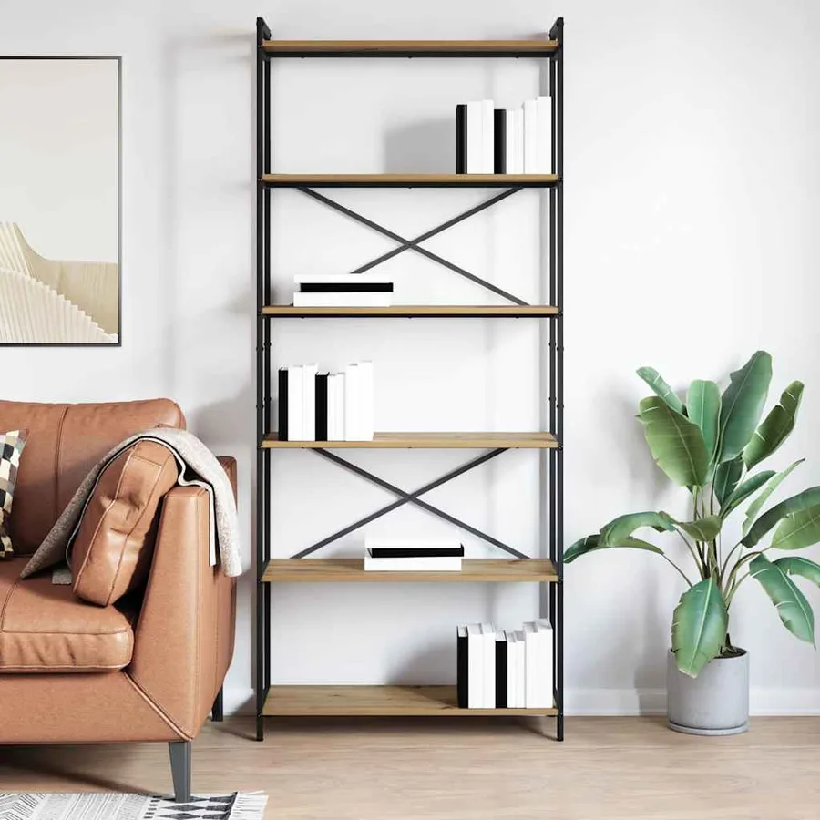 Étagère 80 x 30 x 189,5 cm Bois d'ingénierie Chêne artisanal - 4