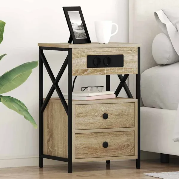 Cabinet de chevet 2 pcs Chêne Sonoma 40 x 31 x 60 cm