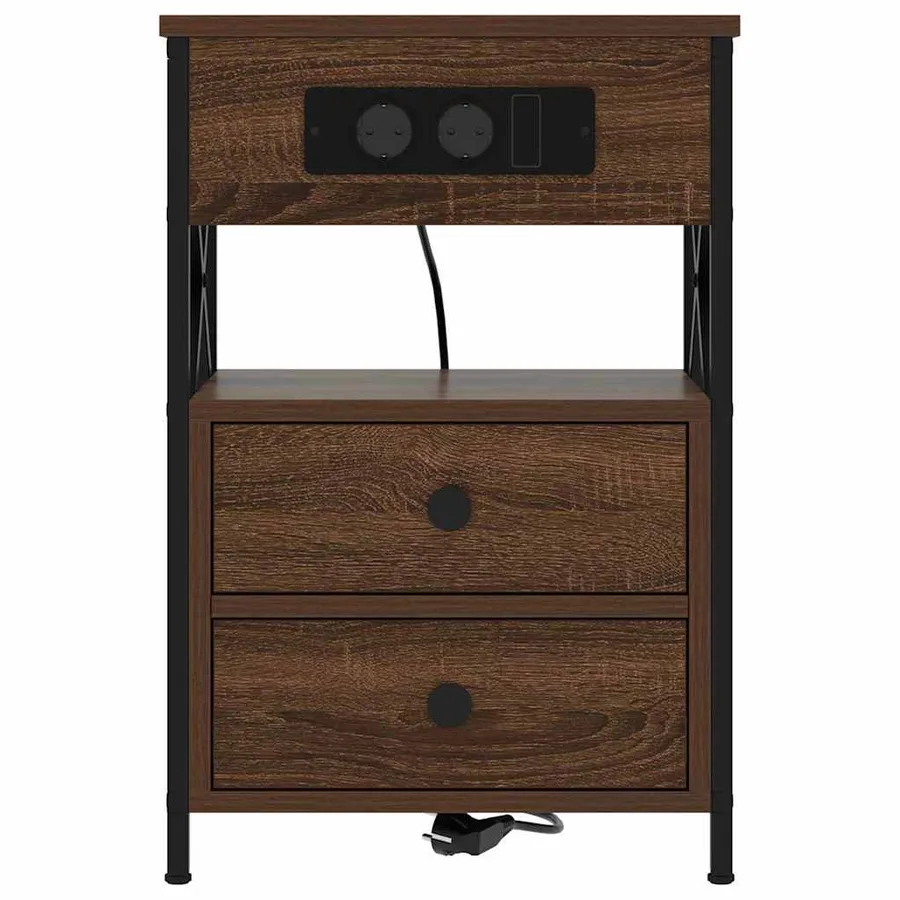 Cabinet de chevet Chêne brun 40 x 31 x 60 cm Bois d'ingénierie - 6