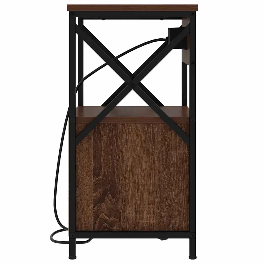 Cabinet de chevet Chêne brun 40 x 31 x 60 cm Bois d'ingénierie - 7