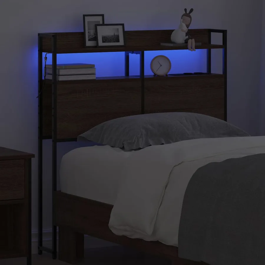 Tête de lit de rangement Chêne marron Bois d'ingénierie - 4