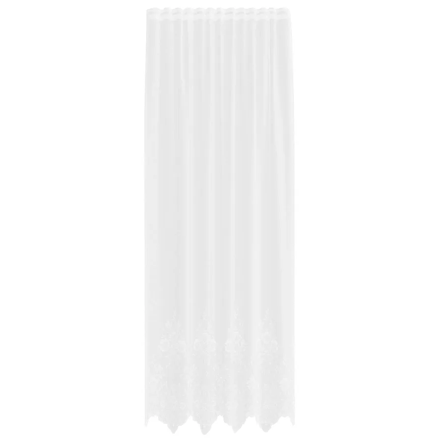 Rideau en Dentelle Floral Blanc 300 x 150 cm Polyester - 2
