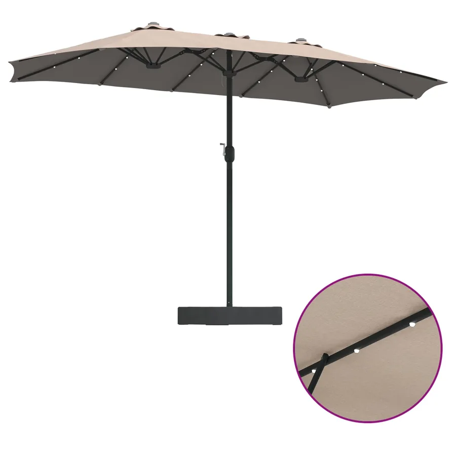 Parasol de jardin Taupe 385 x 209 x 244 cm Polyester - 10