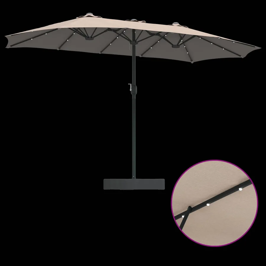 Parasol de jardin Taupe 385 x 209 x 244 cm Polyester - 9