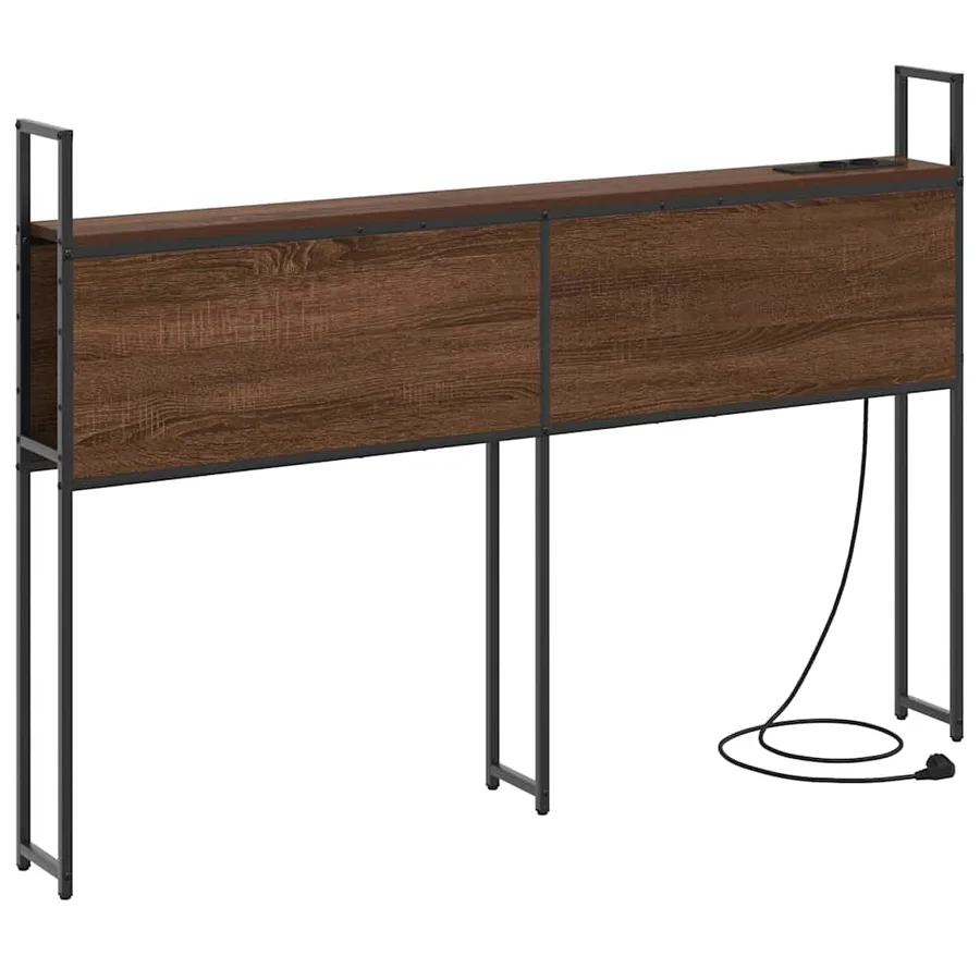 Headboard de Rangement avec Station de Charge Chêne marron - 2