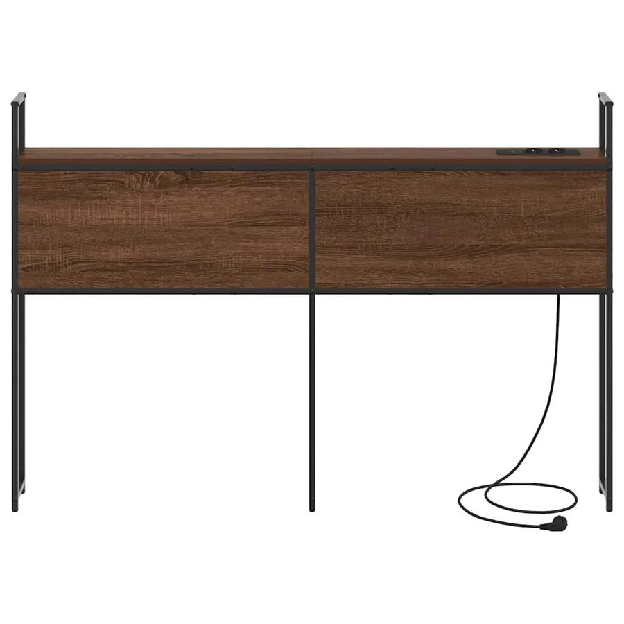 Headboard de Rangement avec Station de Charge Chêne marron - 5