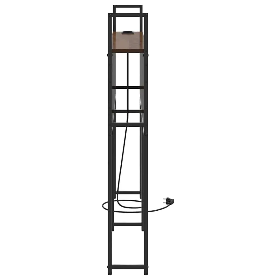 Headboard de Rangement avec Station de Charge Chêne marron - 6