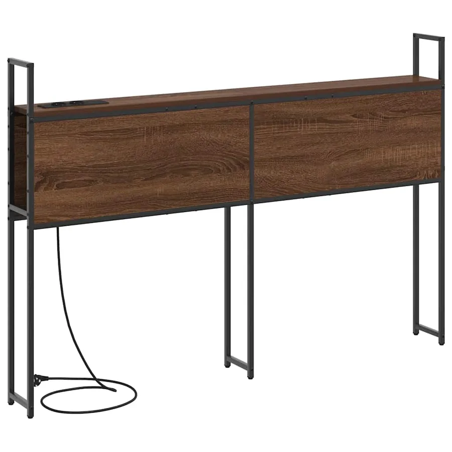 Headboard de Rangement avec Station de Charge Chêne marron - 7