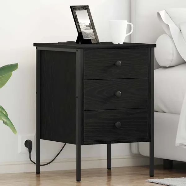 Cabinet de chevet Chêne noir 42 x 41 x 61 cm Bois d'ingénierie