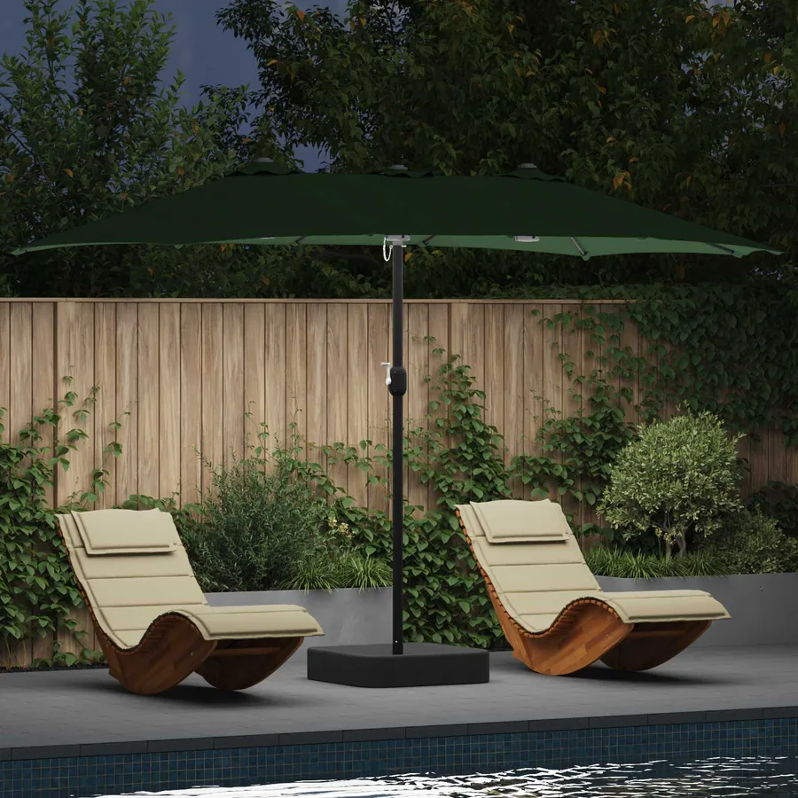 Parasol de jardin Vert 385 x 209 x 244 cm Polyester