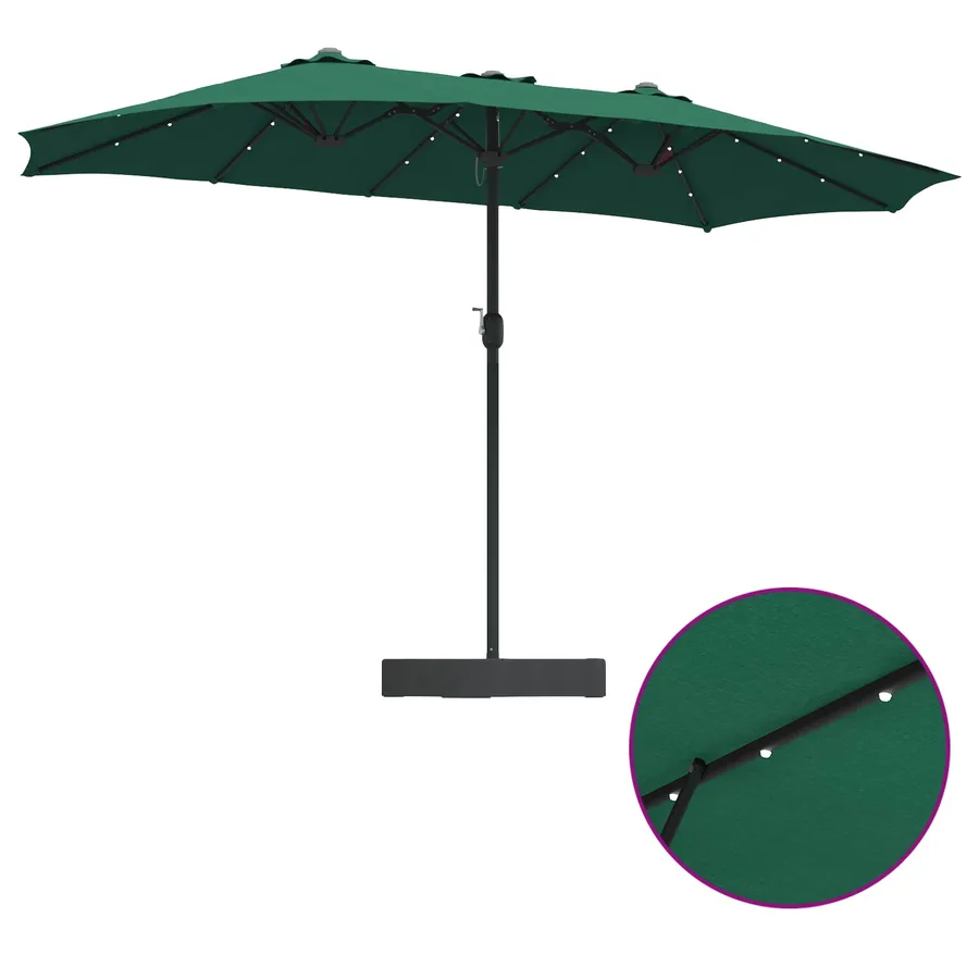 Parasol de jardin Vert 385 x 209 x 244 cm Polyester - 10
