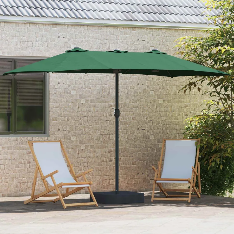 Parasol de jardin Vert 385 x 209 x 244 cm Polyester - 3