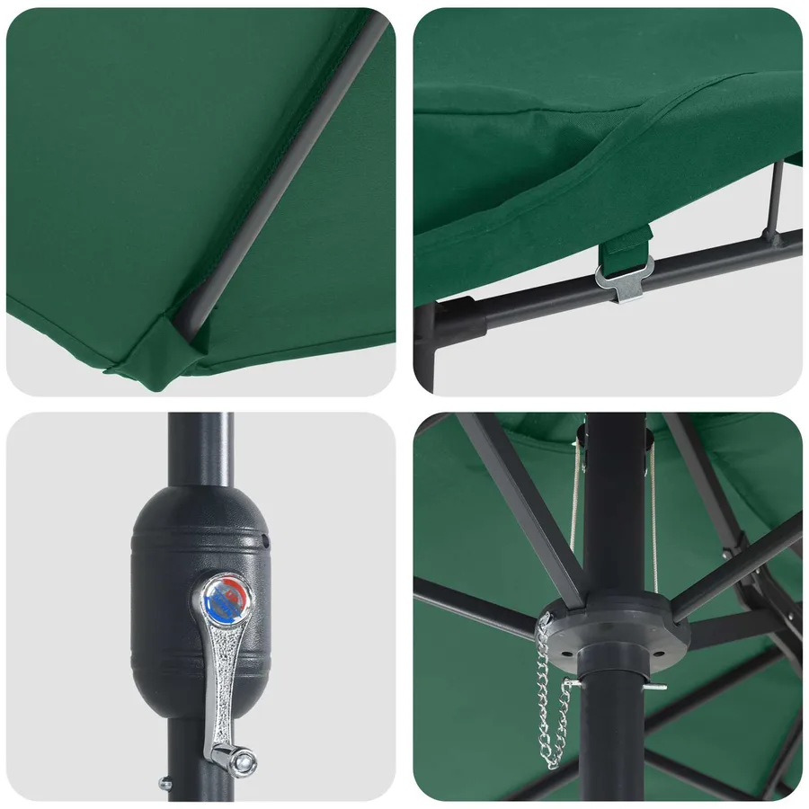 Parasol de jardin Vert 385 x 209 x 244 cm Polyester - 7
