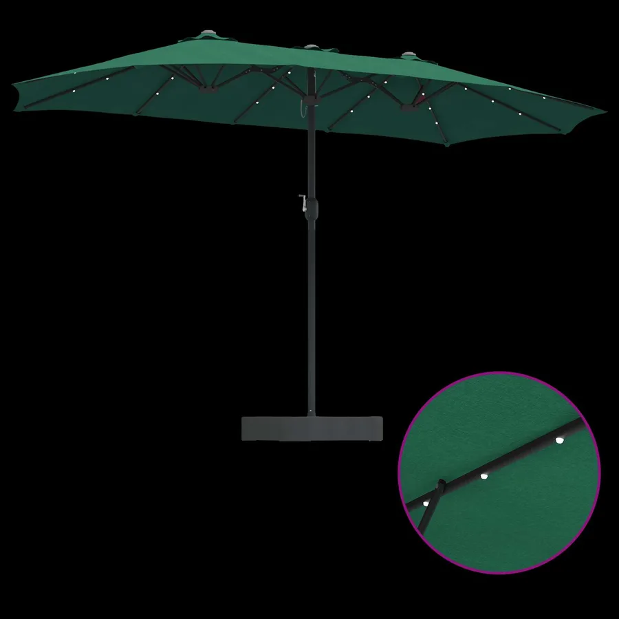 Parasol de jardin Vert 385 x 209 x 244 cm Polyester - 9