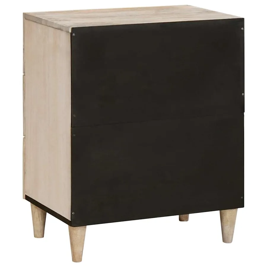 Table de chevet Blanc 50 x 33 x 62 cm Bois d'ingénierie - 5