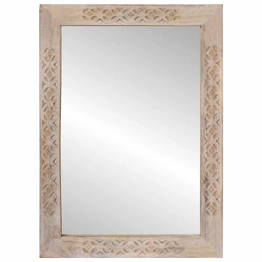 miroir mural Rectangulaire Blanc Blanchi 70 x 50 cm - 2