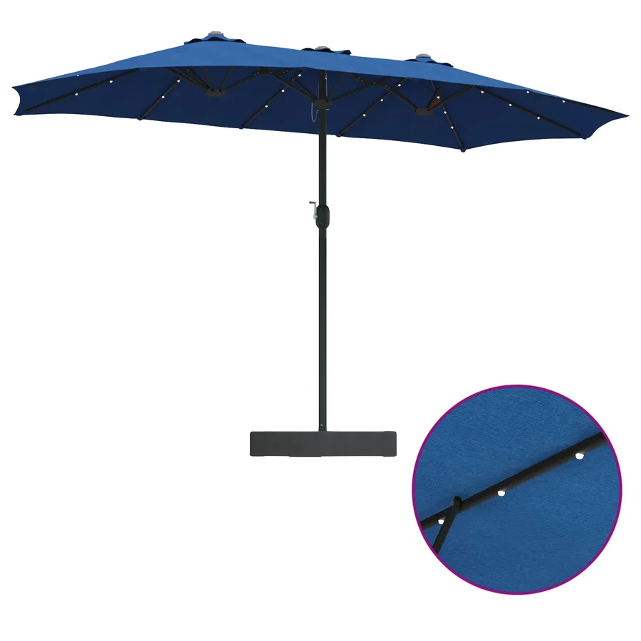 Parasol de jardin 385 x 209 x 244 cm Polyester Azur - 8