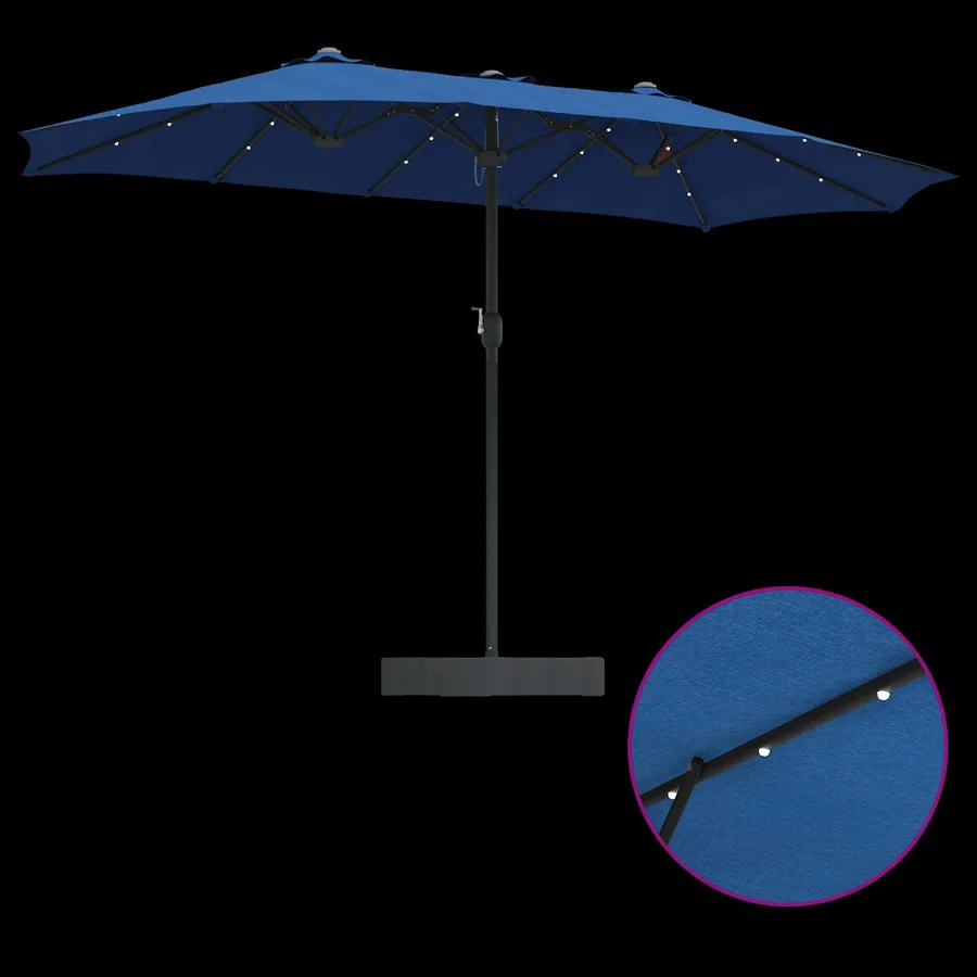 Parasol de jardin 385 x 209 x 244 cm Polyester Azur - 9