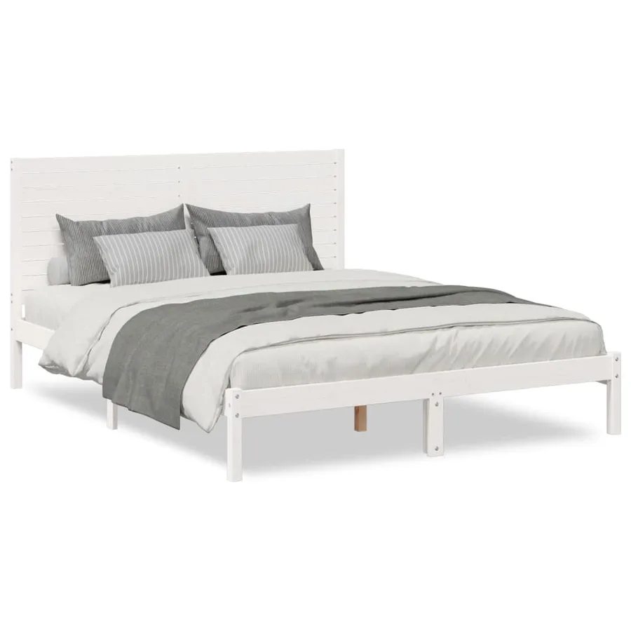 Cadre de lit extra long sans matelas 140x220 cm bois massif - 2