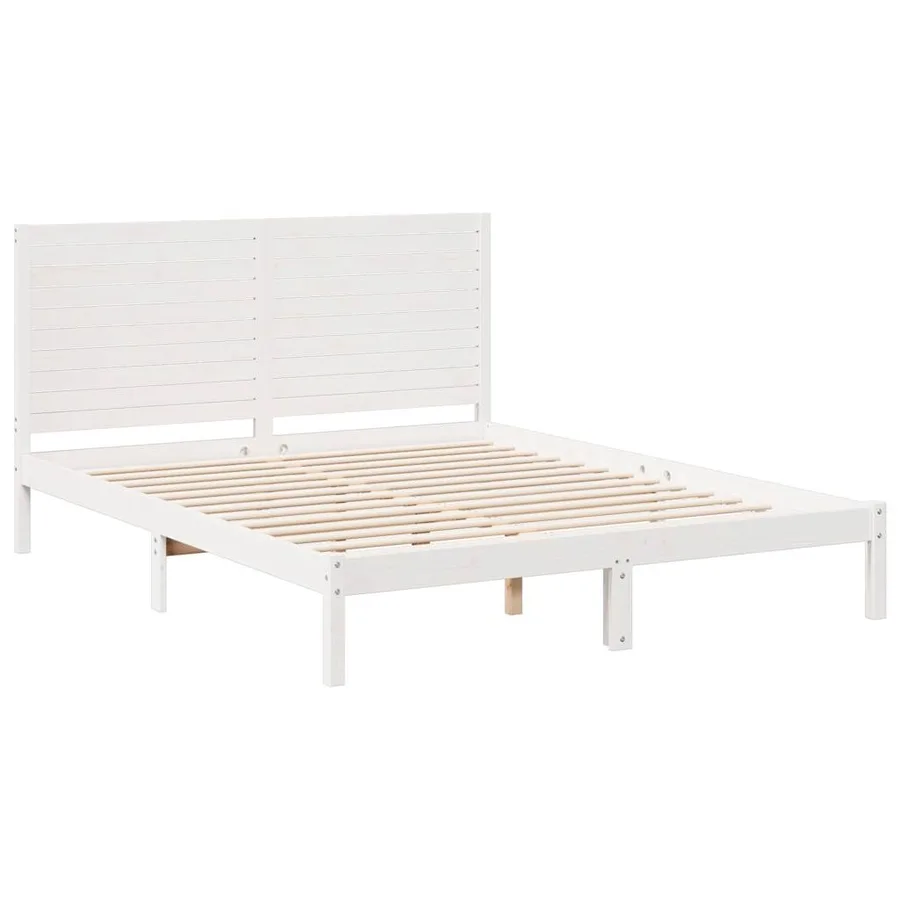 Cadre de lit extra long sans matelas 140x220 cm bois massif - 3