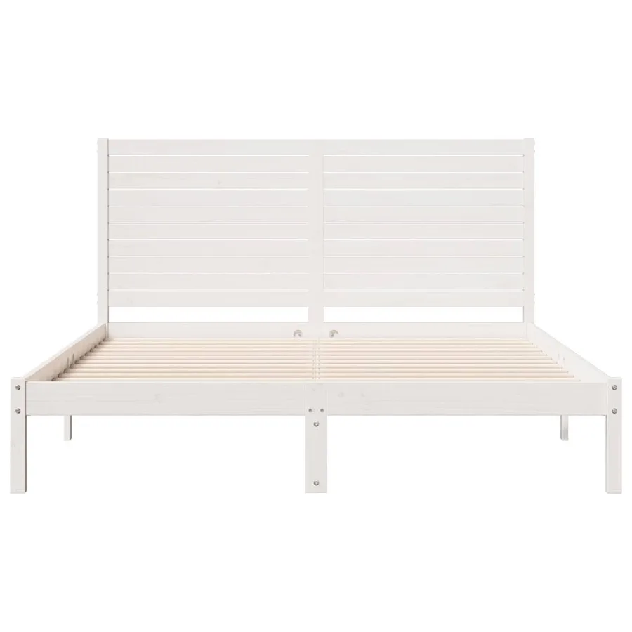 Cadre de lit extra long sans matelas 140x220 cm bois massif - 4