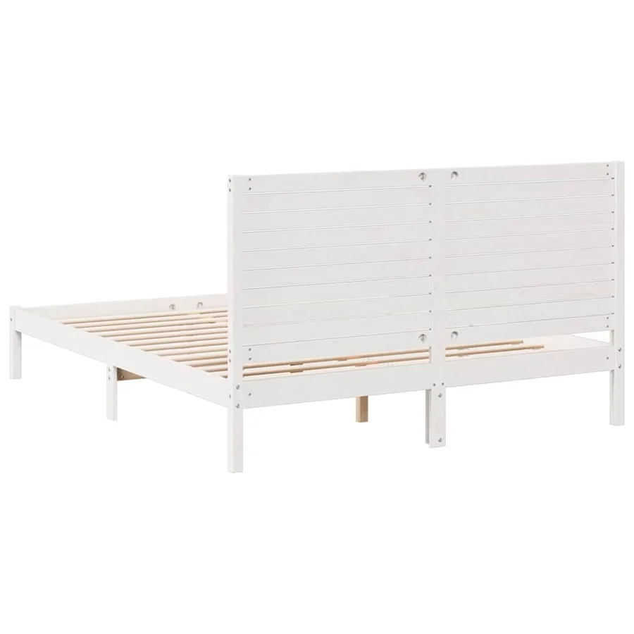 Cadre de lit extra long sans matelas 140x220 cm bois massif - 6