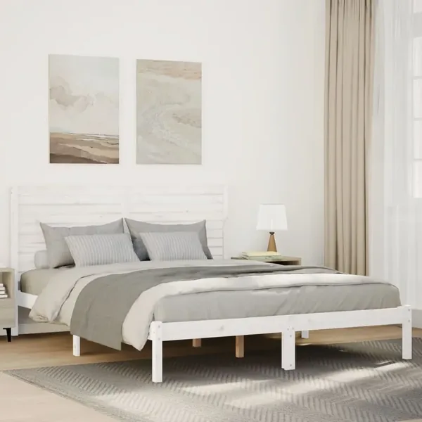 Cadre de lit extra long sans matelas 140x210 cm bois massif