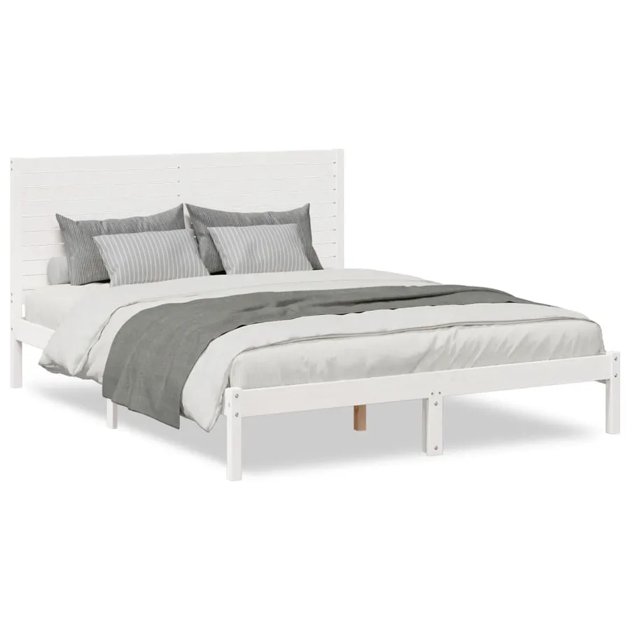 Cadre de lit extra long sans matelas 140x210 cm bois massif - 2