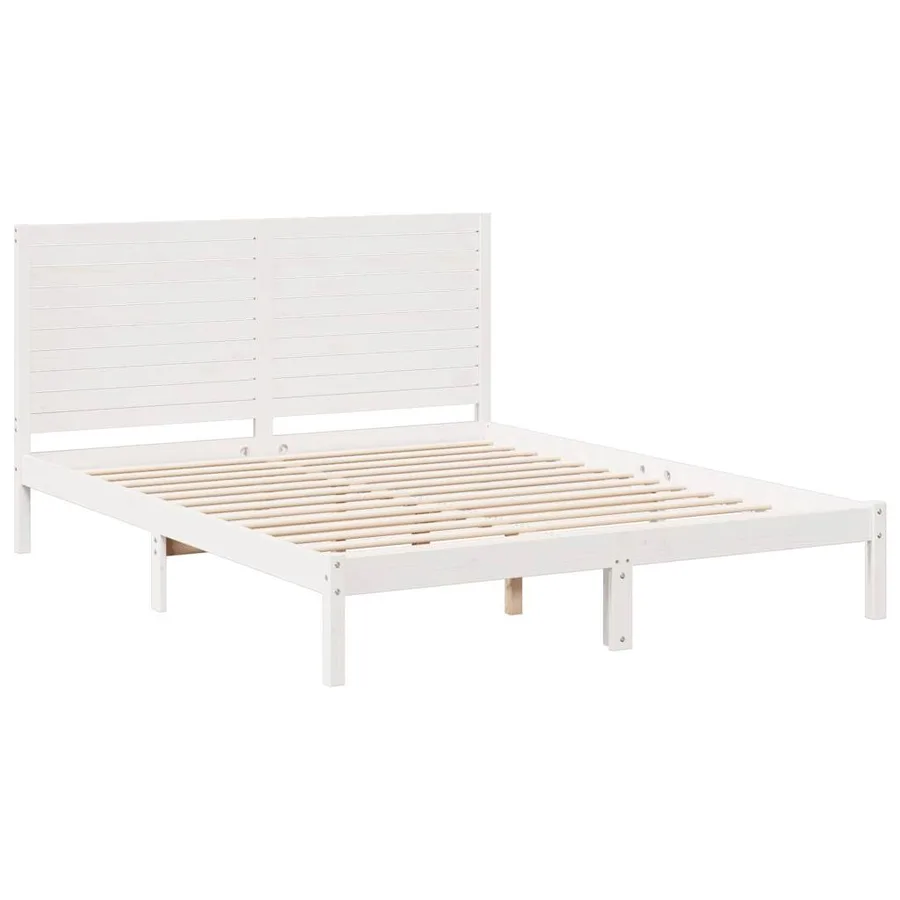 Cadre de lit extra long sans matelas 140x210 cm bois massif - 3
