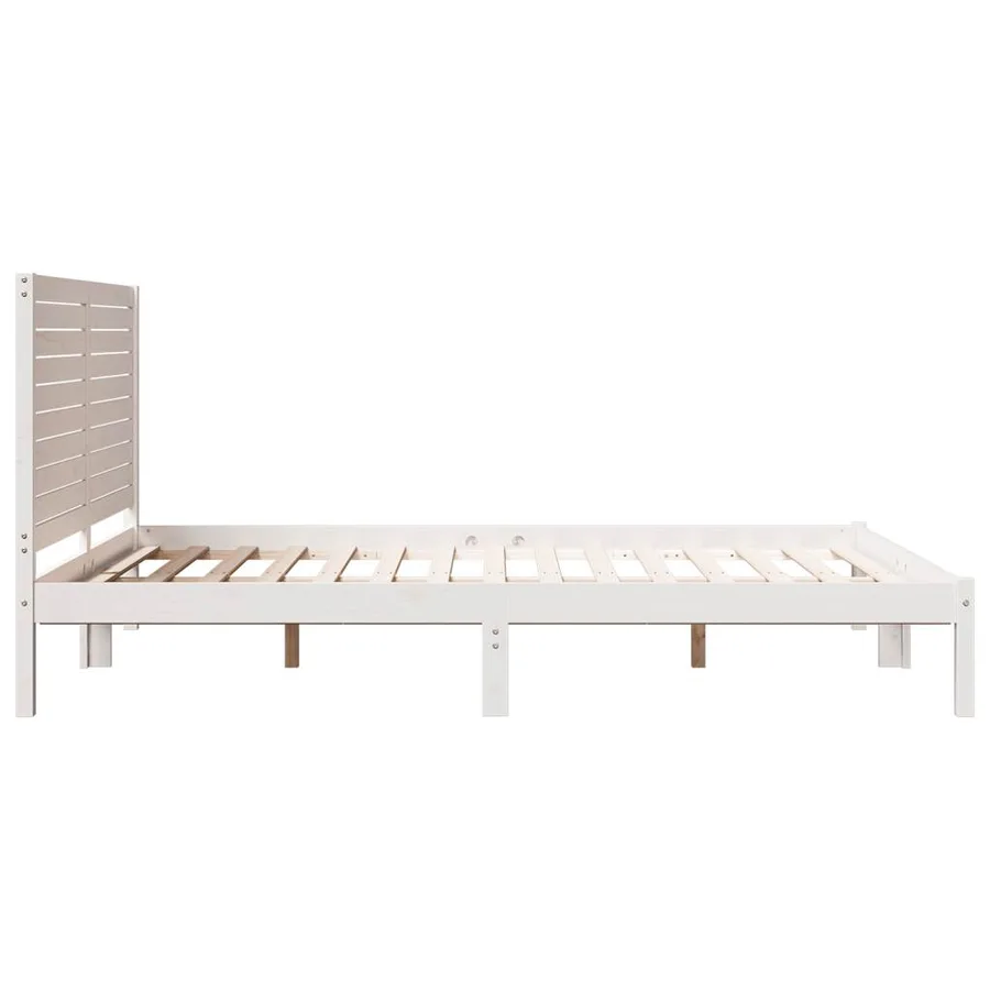 Cadre de lit extra long sans matelas 140x210 cm bois massif - 5
