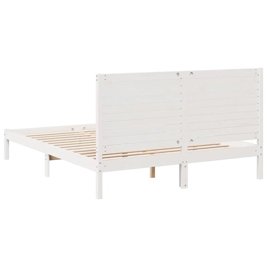 Cadre de lit extra long sans matelas 140x210 cm bois massif - 6