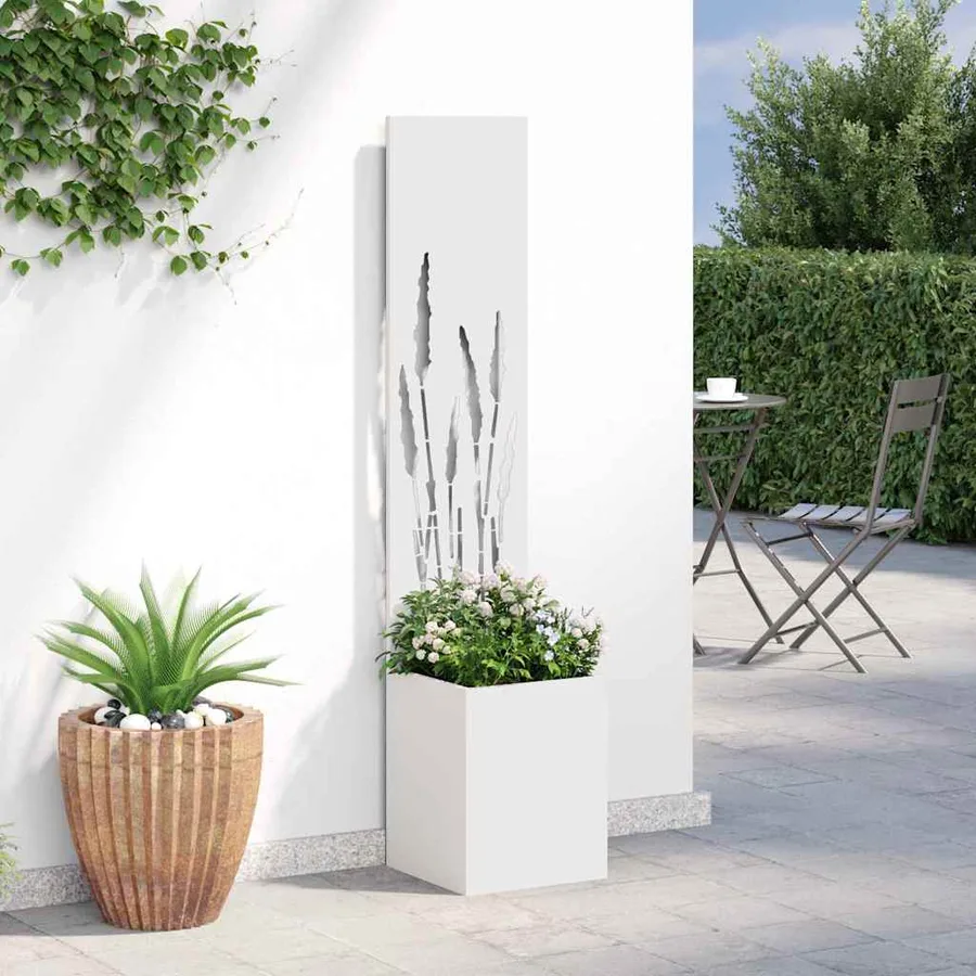 Écran de confidentialité de jardin Fretwork Blanc 32 x 150 cm - 4