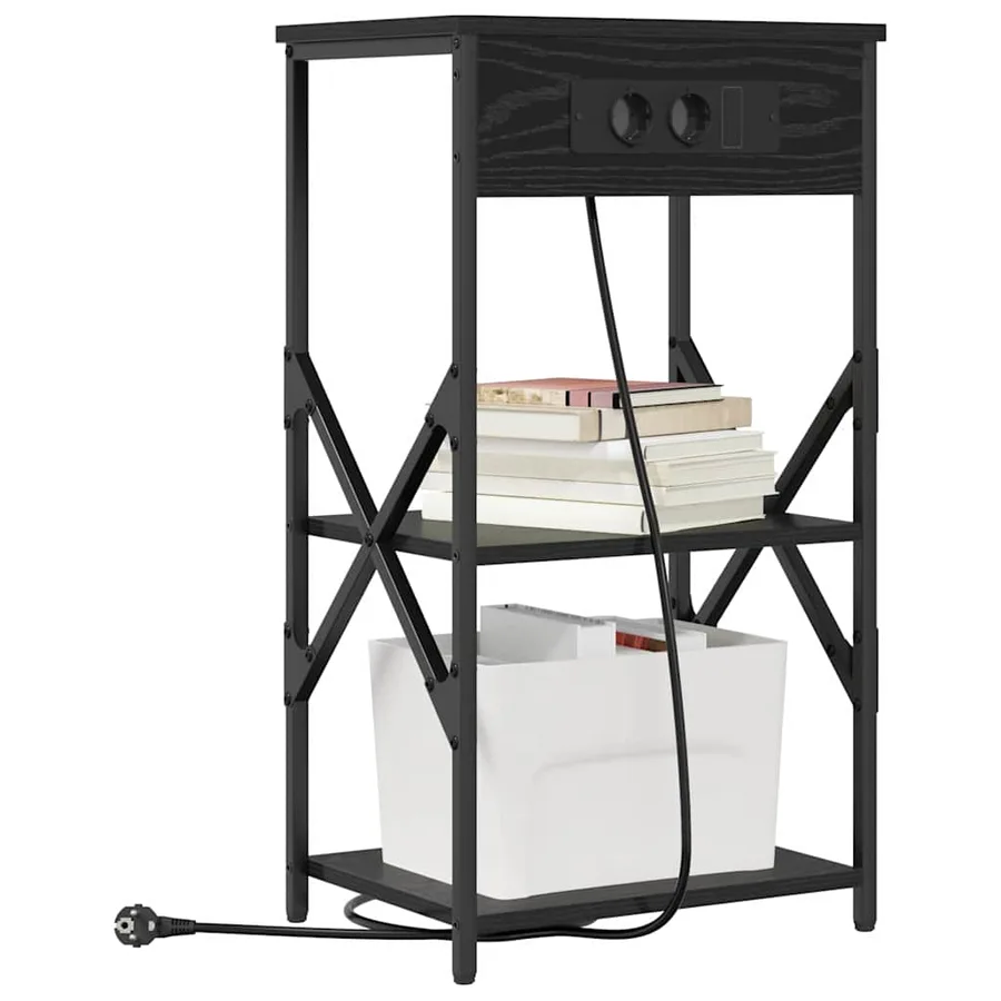 Cabinet de chevet avec étagère 2 pcs Chêne noir 41 x 31 x 76 cm - 3
