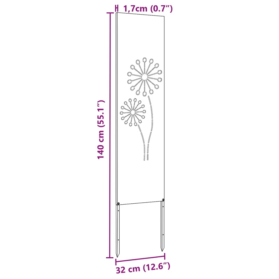 Écran de confidentialité de jardin Fretwork Rouillé 32 x 140 cm - 16