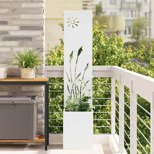 Écran de confidentialité de jardin Fretwork Blanc 32 x 150 cm